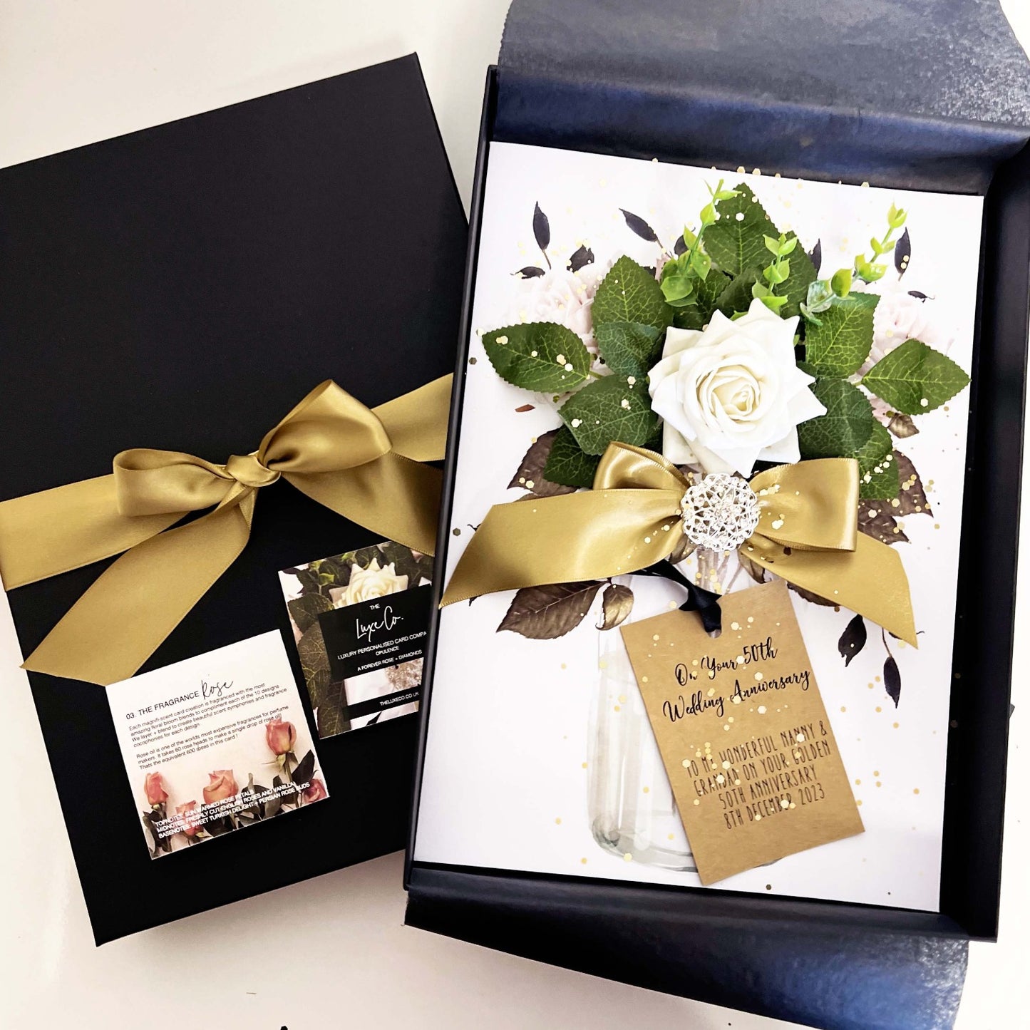 Luxury personalised wedding anniversary card