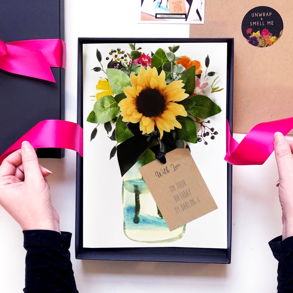 sunflower wedding cards by The Luxe Co Luxury scented cards