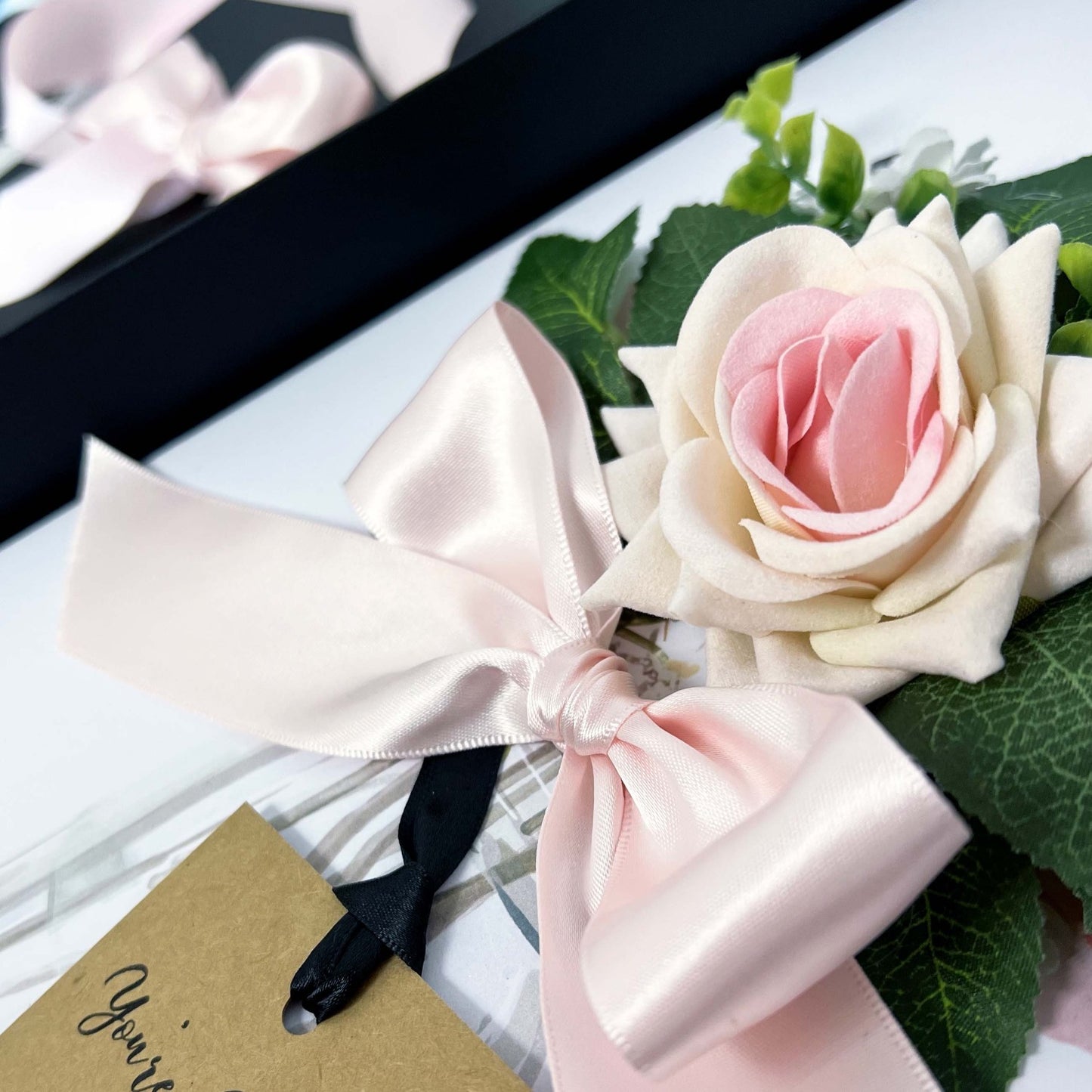 Pink velvet rose greetings card