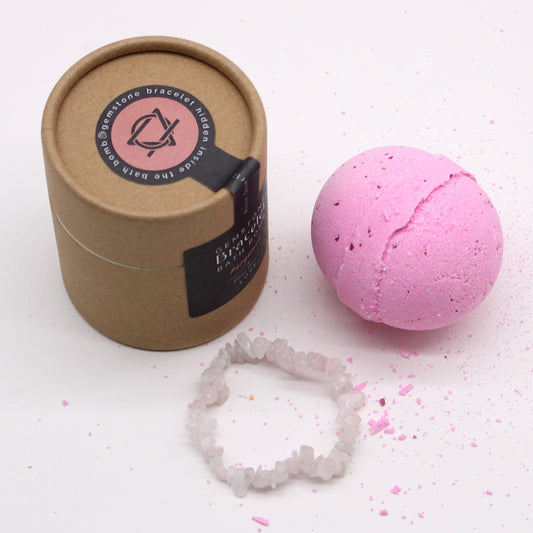 Hidden Rose Quartz Gemstone Bracelet Bath Bomb