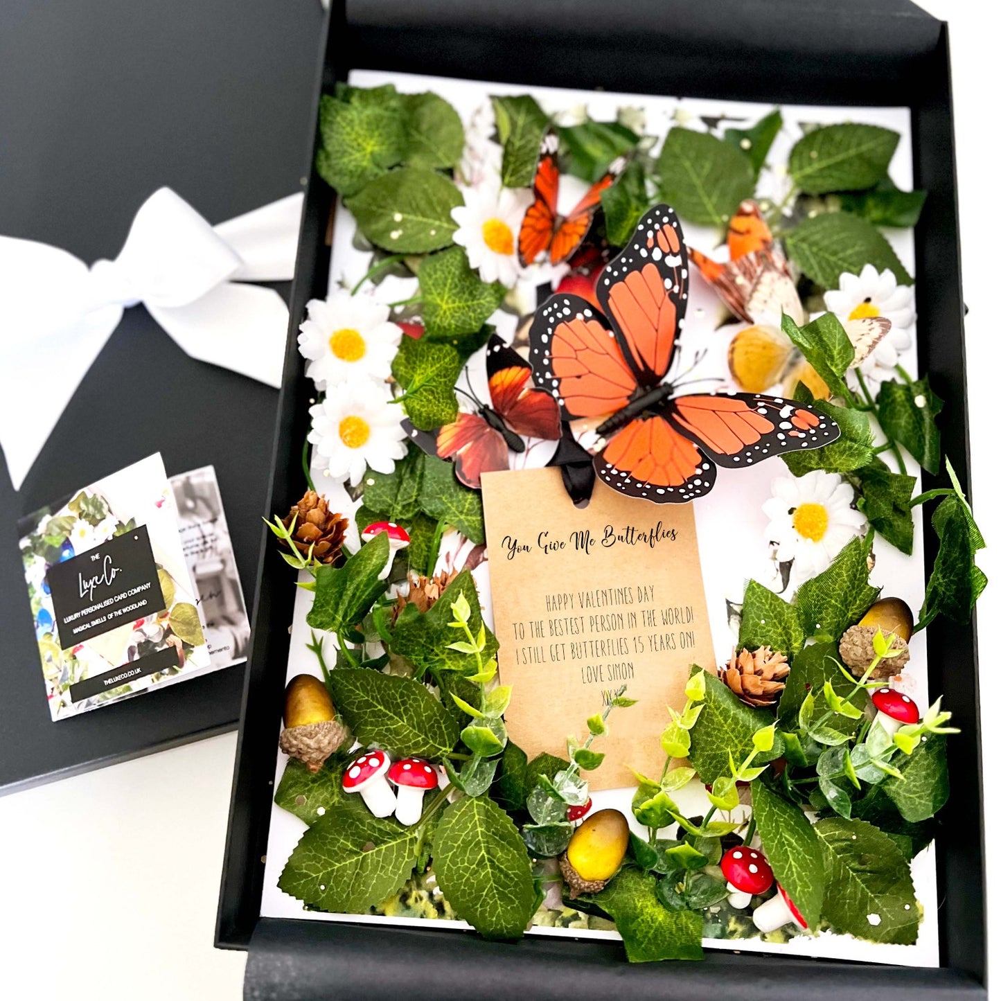 Personalised you give me butterflies valentines card