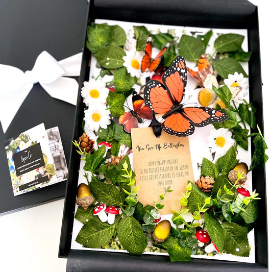 Personalised you give me butterflies valentines card