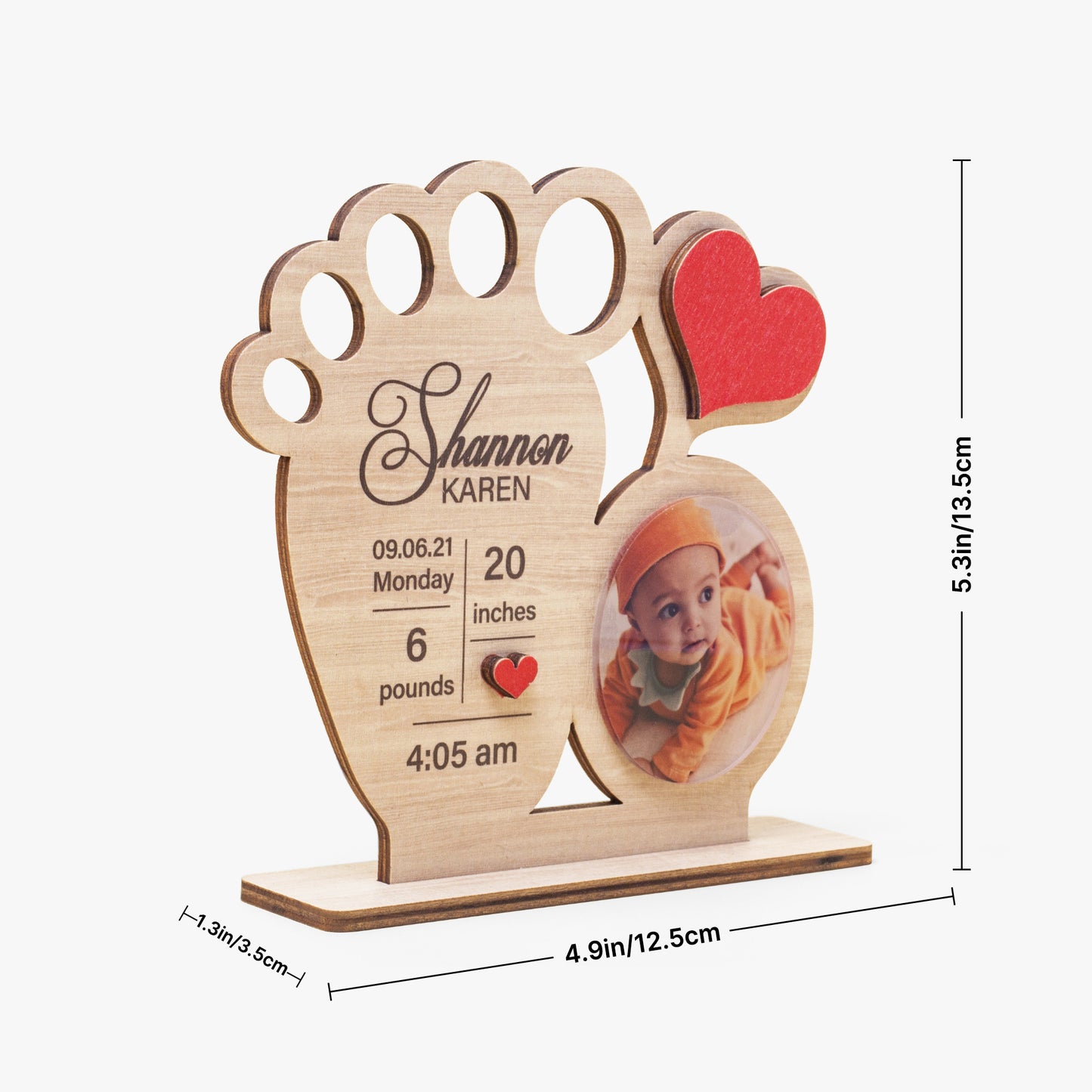 Personalised New Baby Photo Foot Keepsake Gift