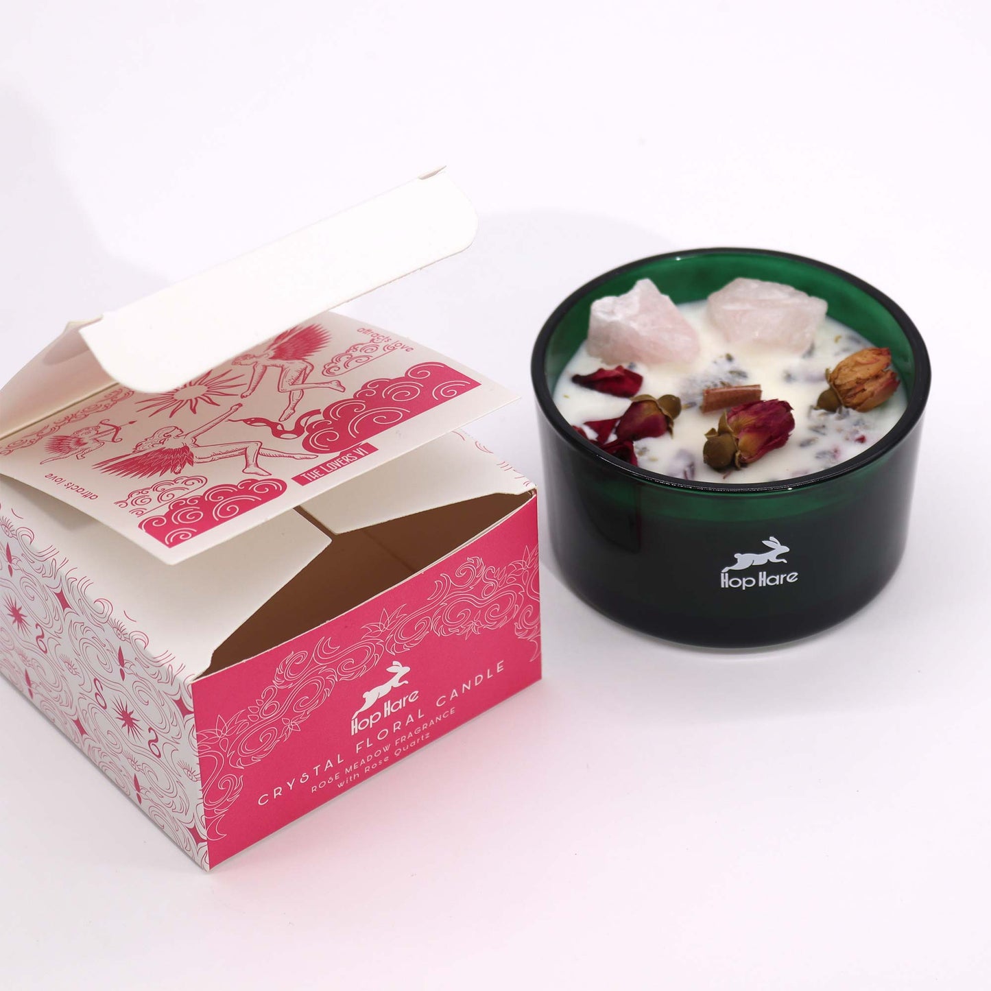 Luxury Botanical Scented pink rose Candle