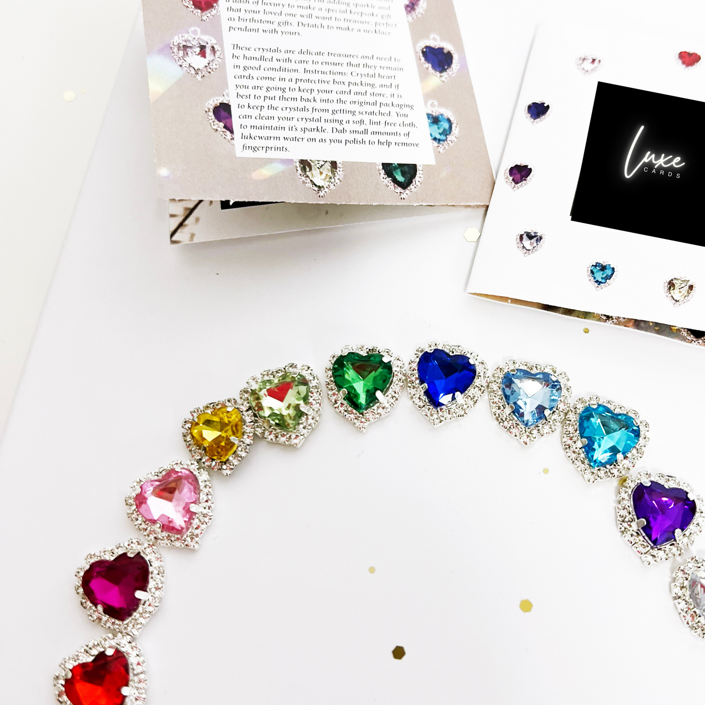 Choose your Crystal colour for the Handmade Personalised Boxed Birthday Card 'Scented Bloom Crystal Sweetheart'