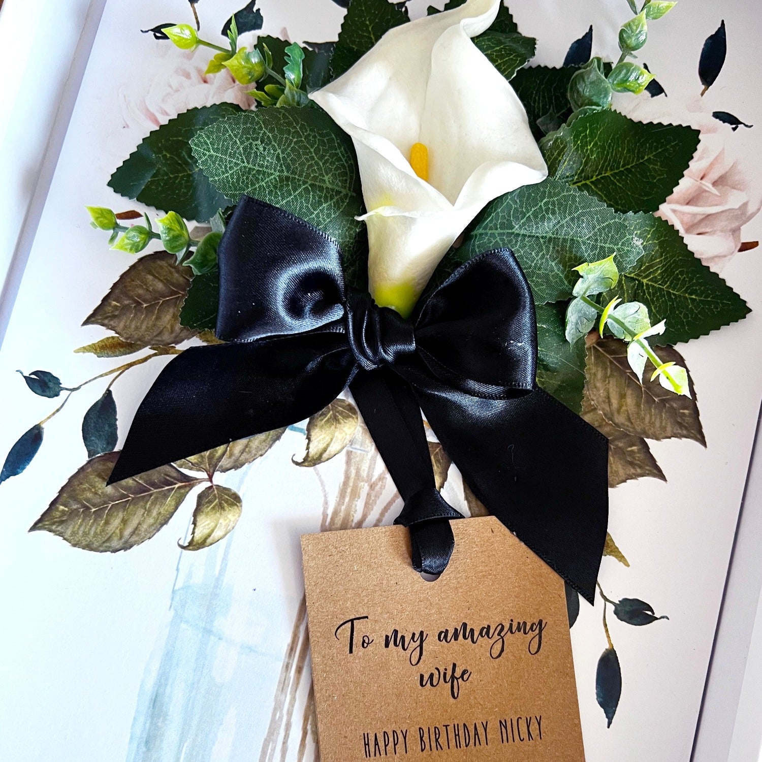 Scented luxury wife card birthday with scented lily