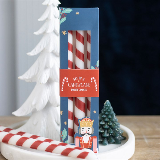 Candy Cane Taper Candles