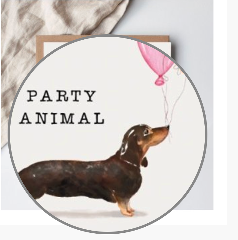 Party Animal Sausage Dog Card