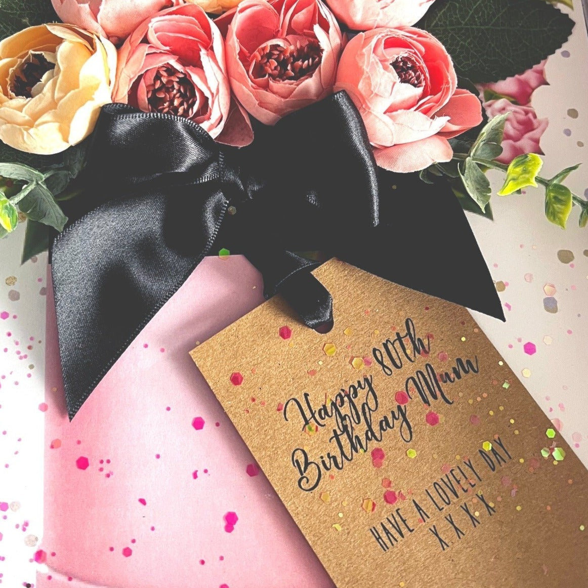 Handmade 100th Birthday Scented Spring Peony Birthday Cards for her with silk peony's scented with english peonies | Luxury greetings cards by Luxe Cards