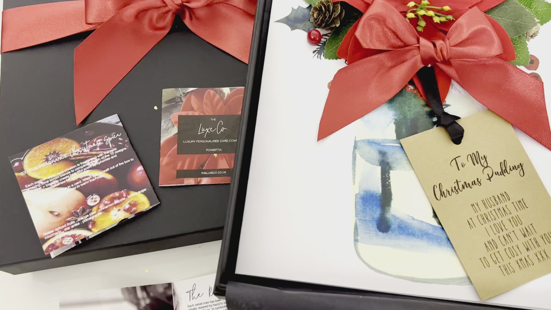 Luxury Poinsettia Christmas cards scented with christmas spices for a next level super luxe christmas card