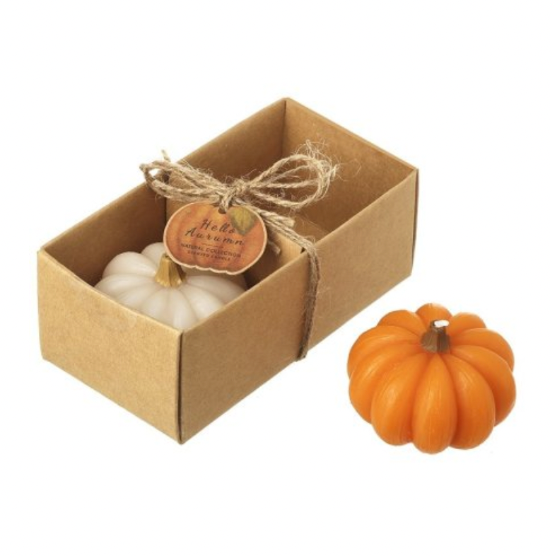 Duo of Pumpkin Candles in Box