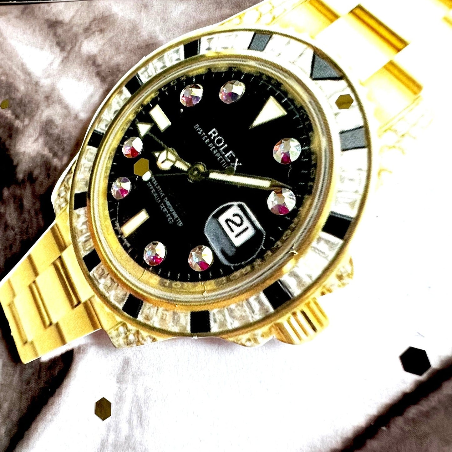 Handmade Rolex birthday card for Father's 100th celebration