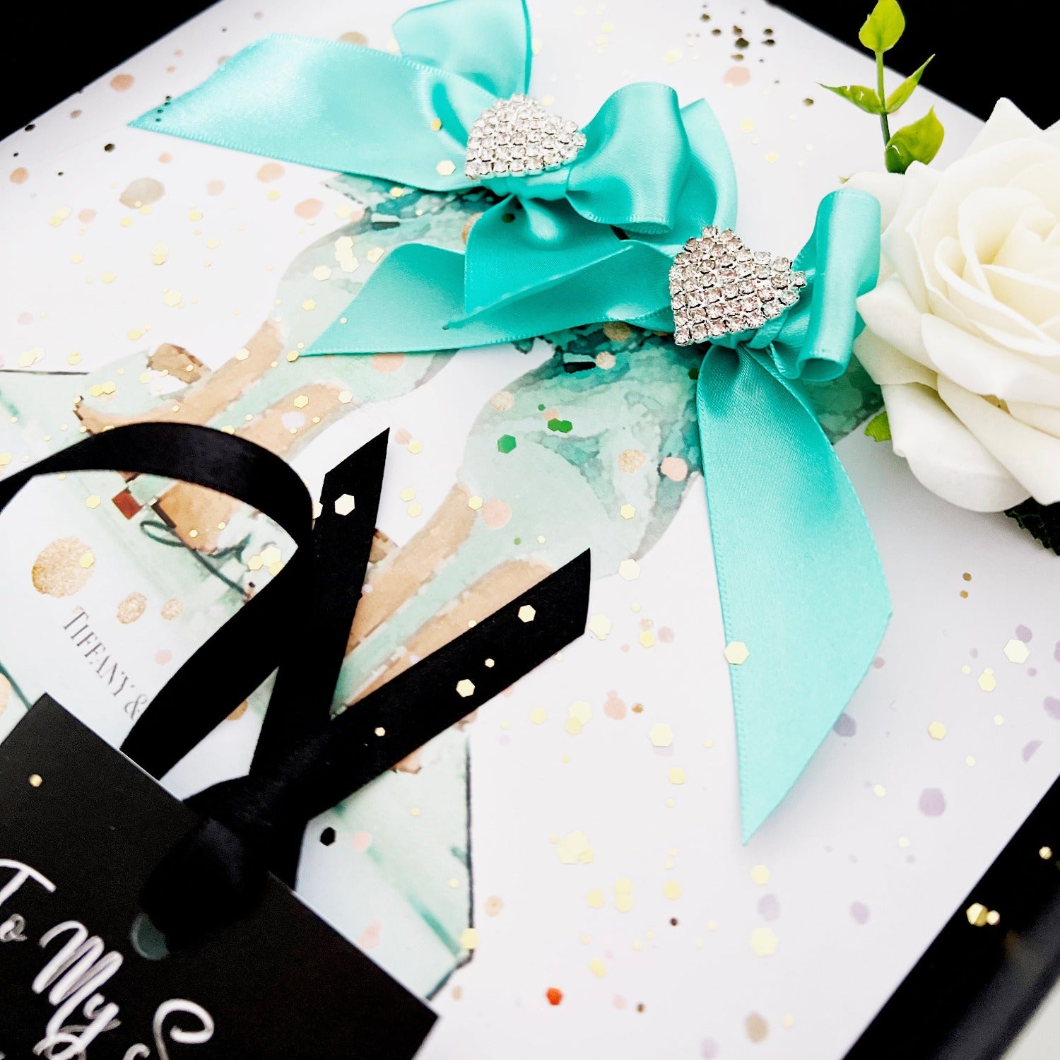 personalised 30th tiffany boxed card with scented everlasting roses Tiffany Personalised Stylish Card - theluxeco.co.uk