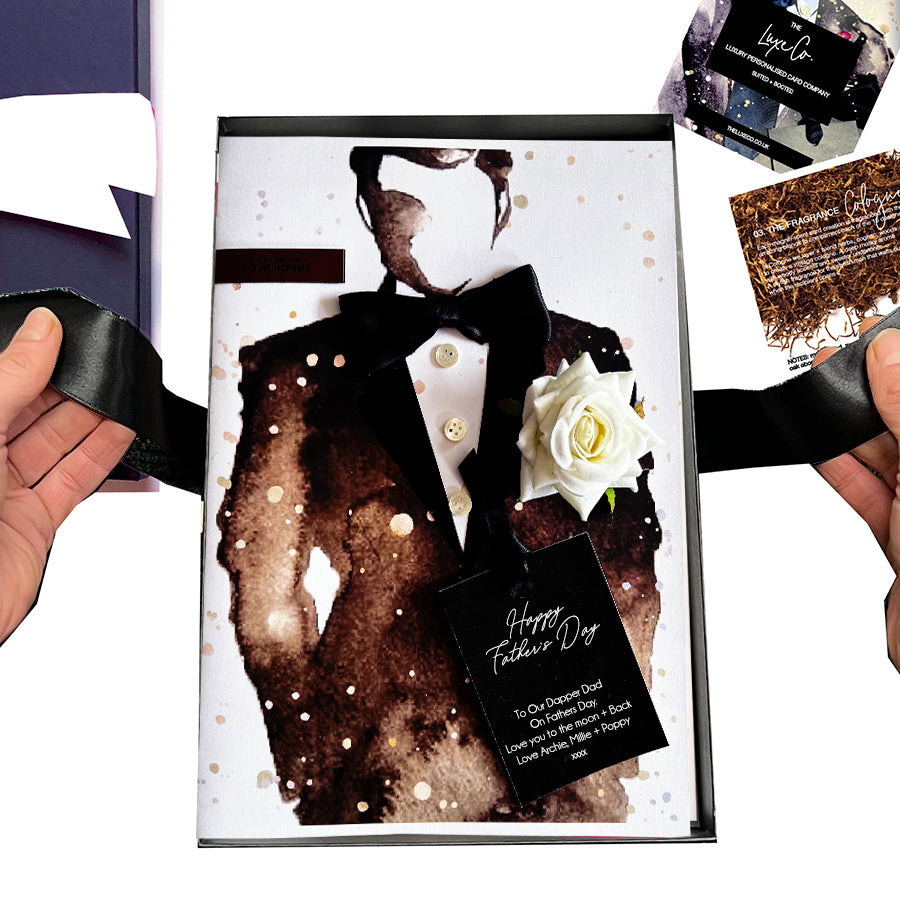 Luxury fathers day card scented with cologne aftershave