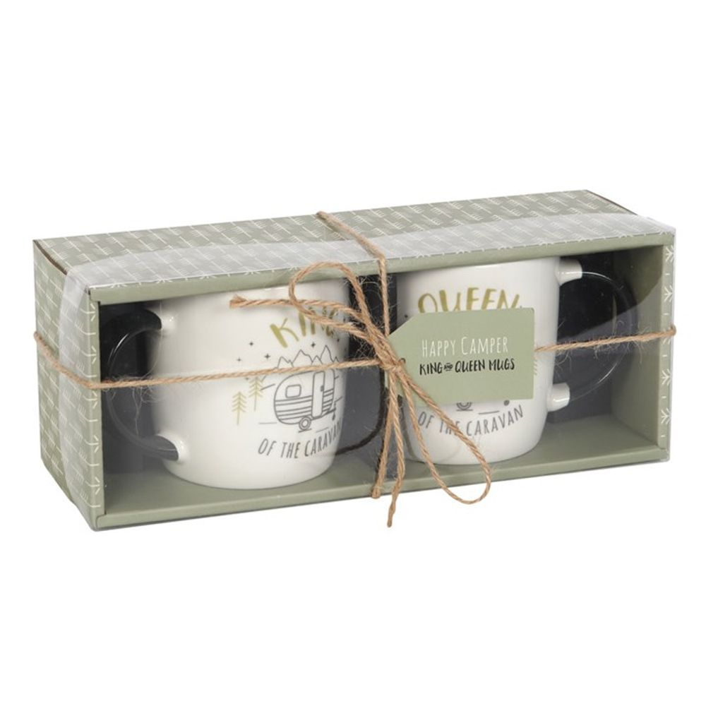 Boxed King and Queen Couples Caravan Mug Set
