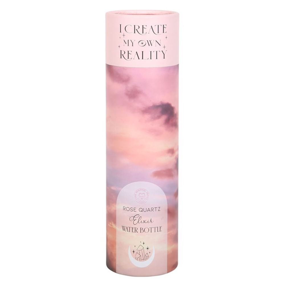 Rose Quartz Crystal Create My Own Reality Glass Water Bottle