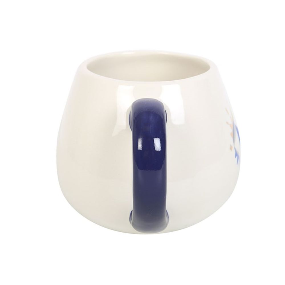 Ceramic all seeing eye mug cup with blue handle