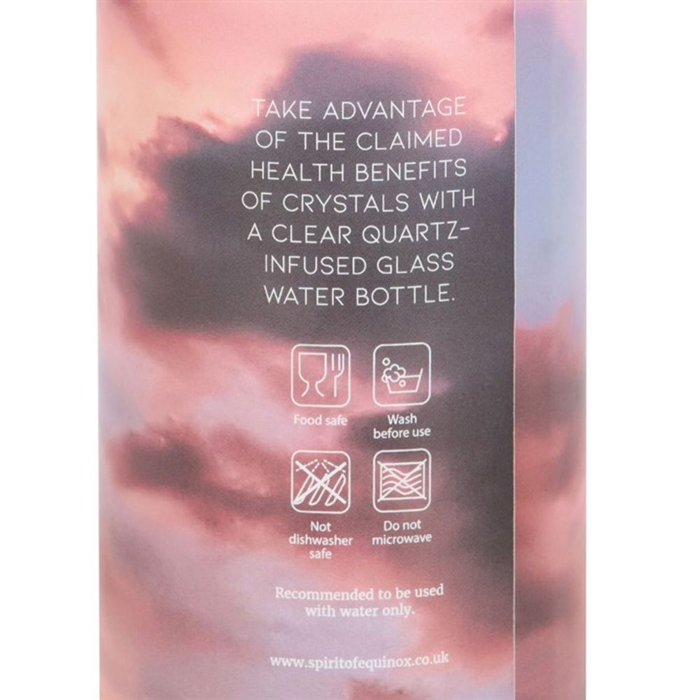 Clear Quartz Crystal Body and Soul Glass Water Bottle