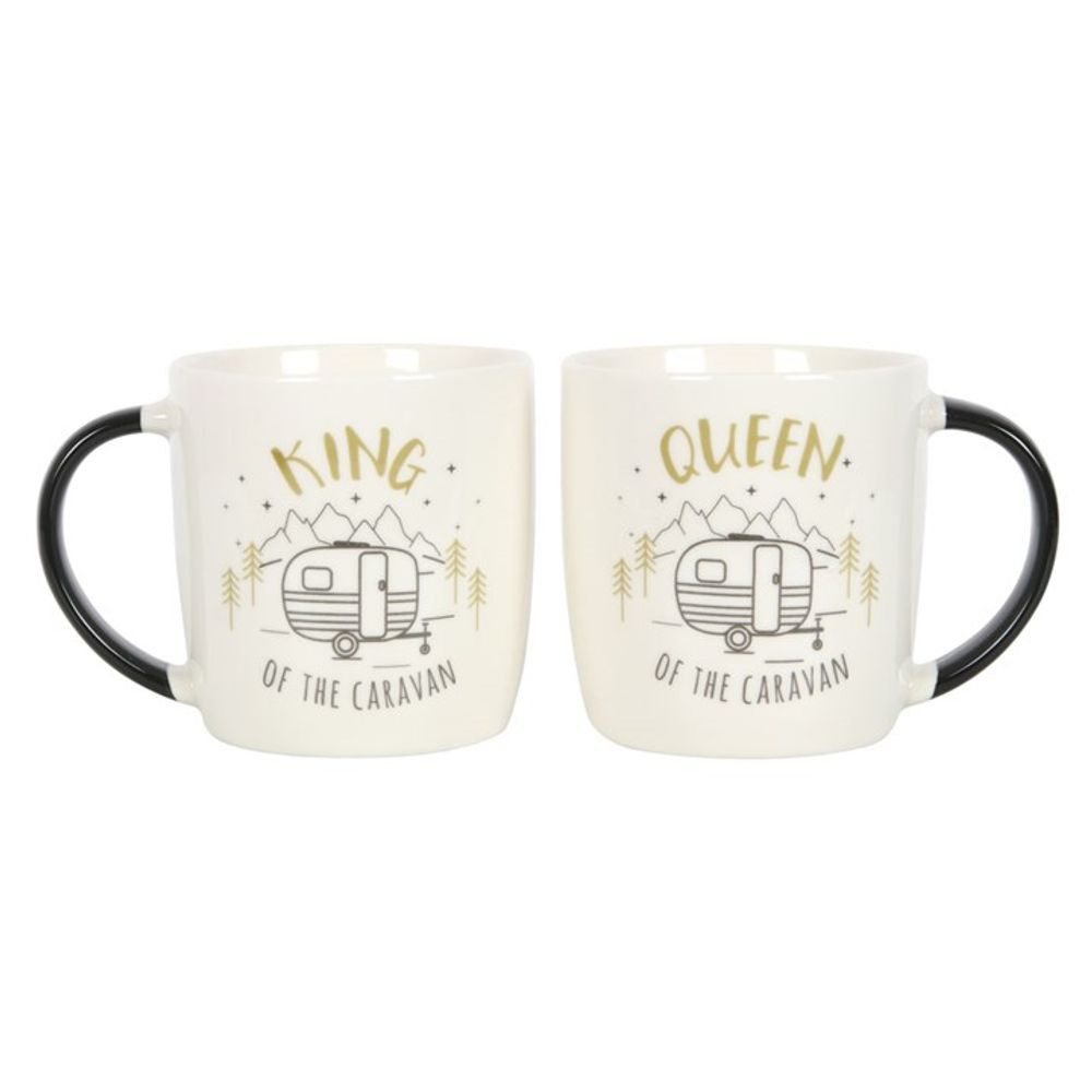 Boxed King and Queen Couples Caravan Mug Set