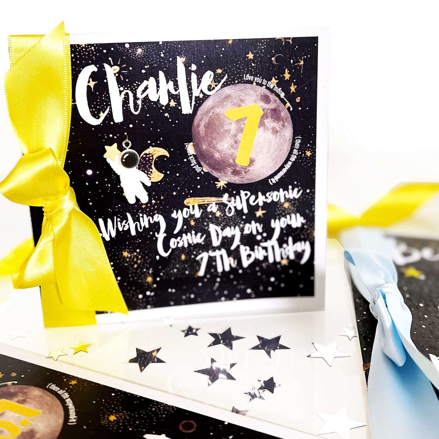 Personalised space birthday card - 7th birthday | The Luxe Co