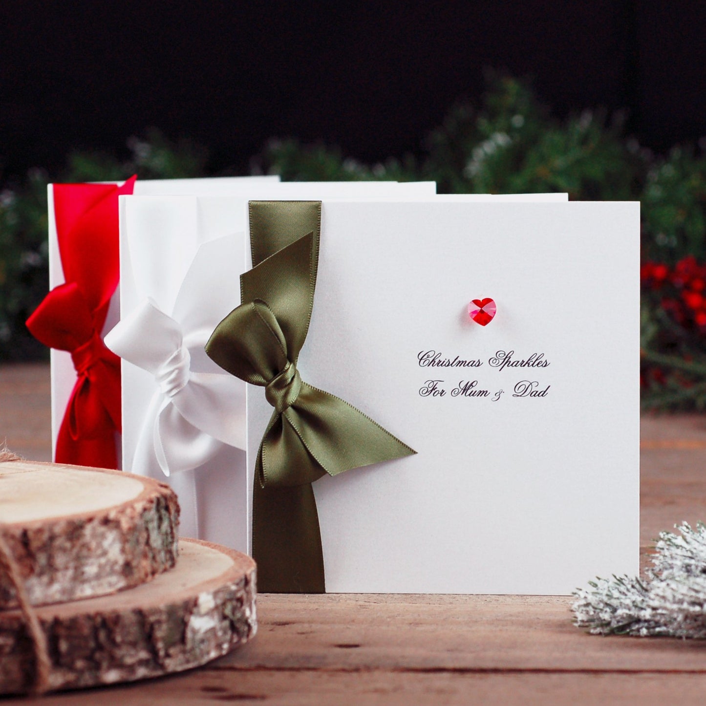 Sparkly xmas card for mum dad