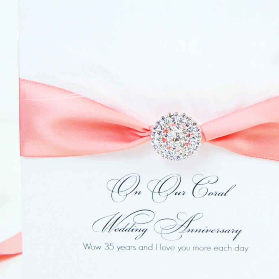 Tarjeta de plumas esponjosas del 35.º aniversario