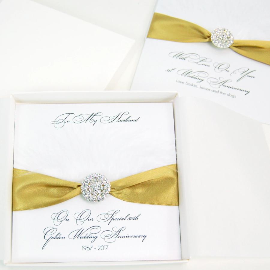 50th Anniversary Fluffy Feather Card