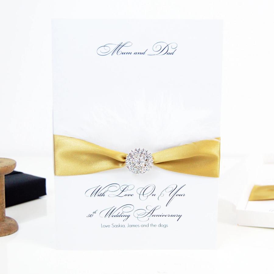 50th Anniversary Fluffy Feather Card
