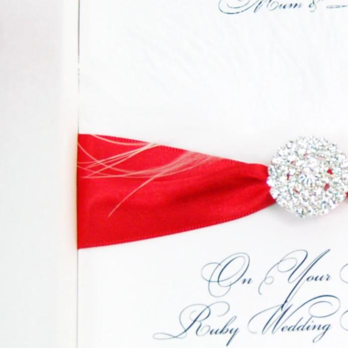 40th Anniversary Fluffy Feather Card