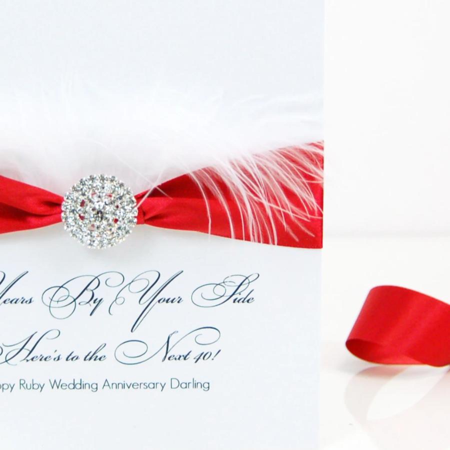 40th Anniversary Fluffy Feather Card
