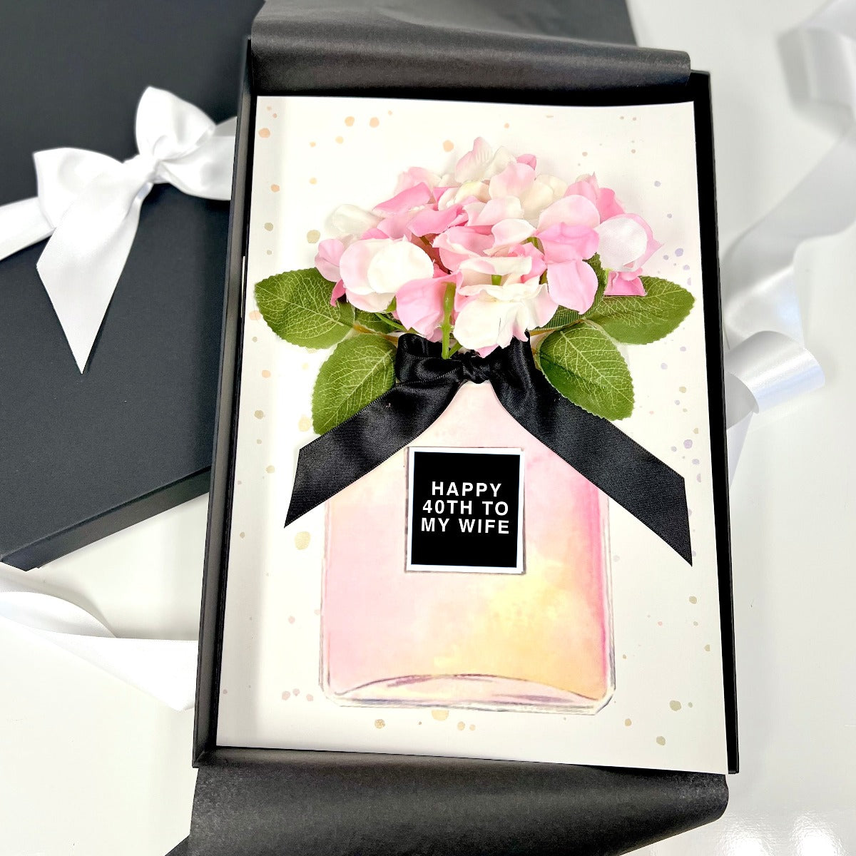 Happy 40th birthday for my wife | Personalised luxury 40th birthday cards for her | The Luxe Co