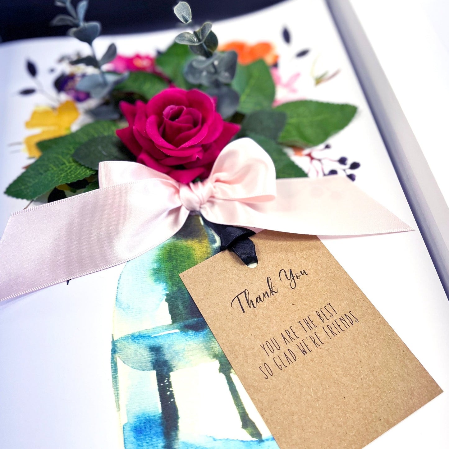 Luxury Scented Handmade Boxed Mother's Day Card 'Hot Pink Rose Bloom'