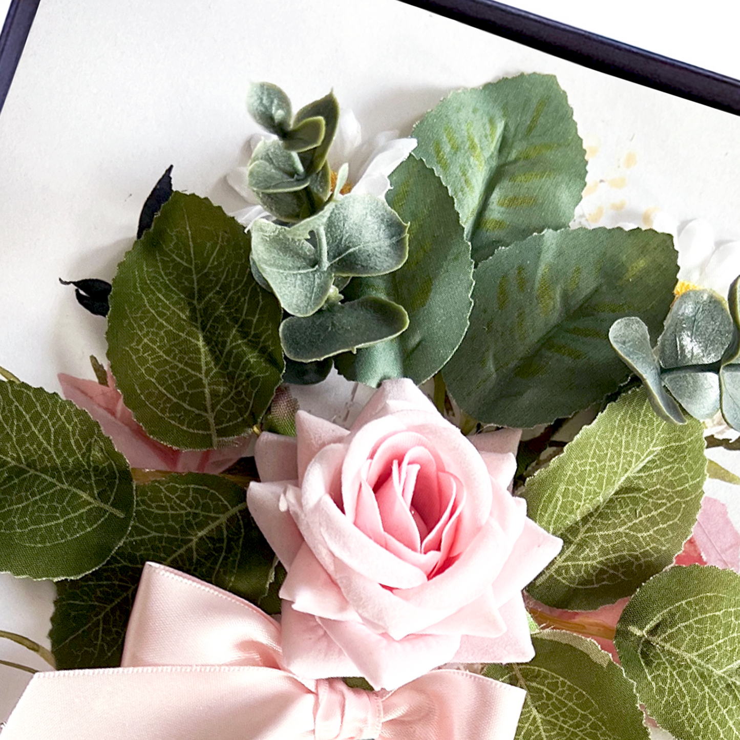 Scented blush rose bouquet handmade wedding card