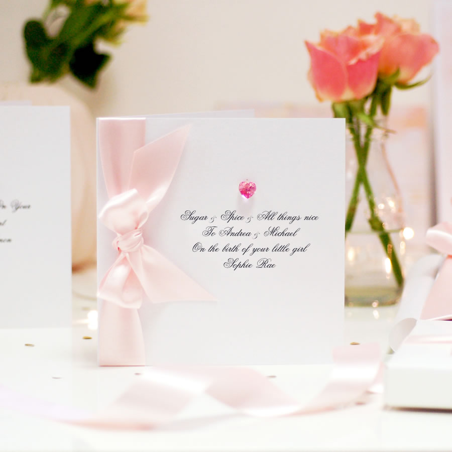 Swarovski Crystal Boxed New Baby Card - theluxeco.co.uk