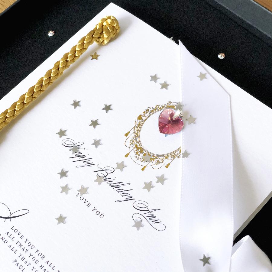 April Birthday Diamond Birthstone Tassle Card
