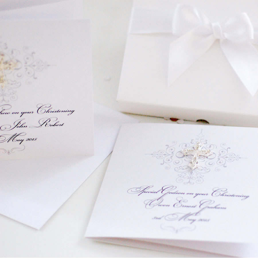 Crystal Cross Personalised Religious Card - theluxeco.co.uk
