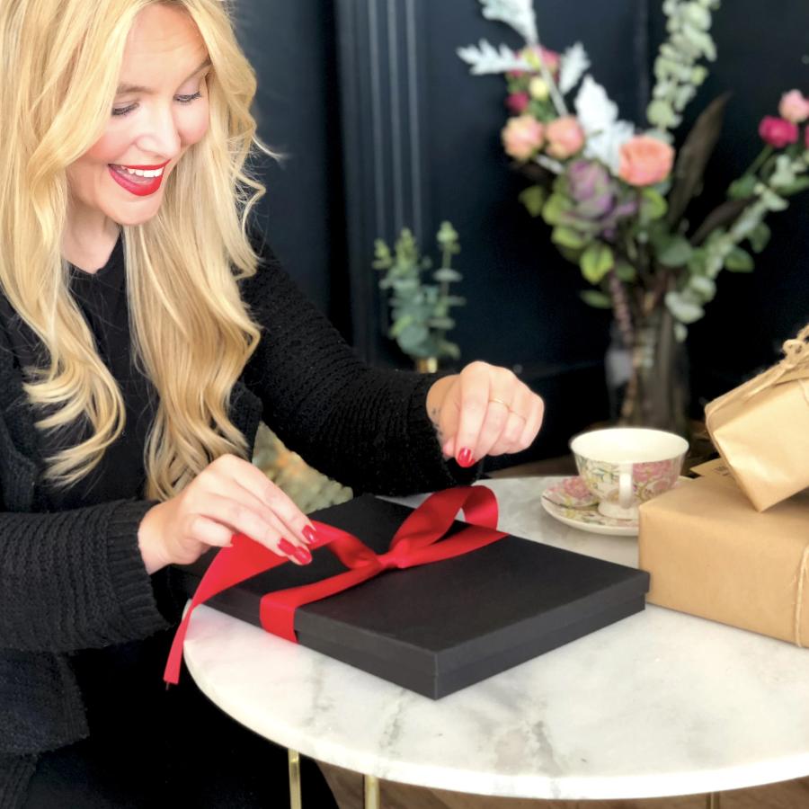 Boxed Special Mothers Day Cards like a gift - a treat to open tied with silky bow in your colour