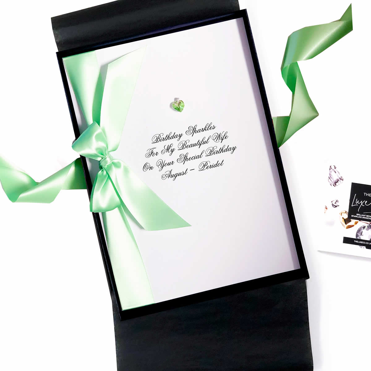 Peridot birthstones birthday cards | gift boxed | The Luxe Co