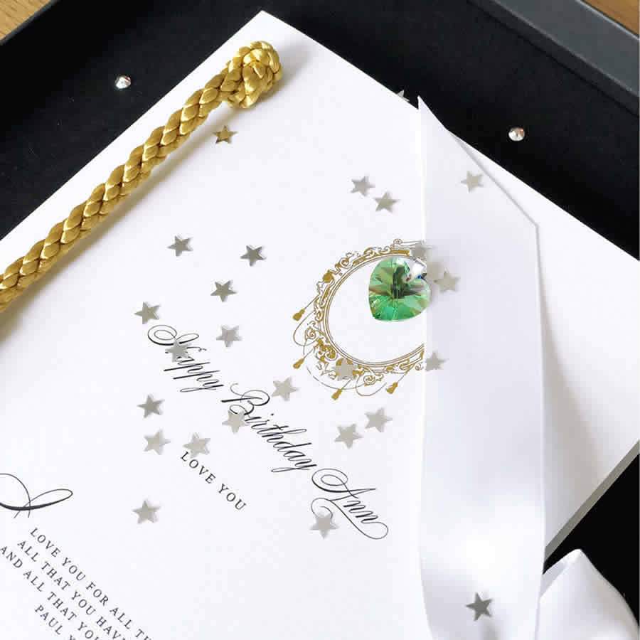 April Birthday Diamond Birthstone Tassle Card