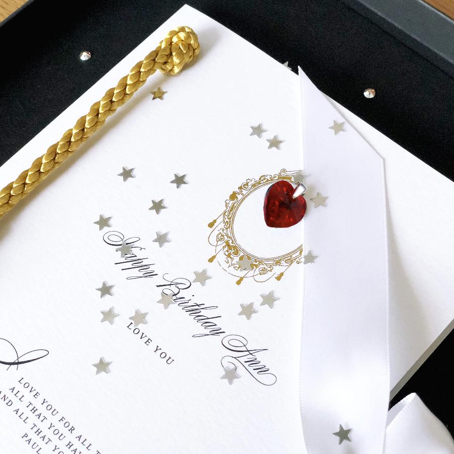 April Birthday Diamond Birthstone Tassle Card