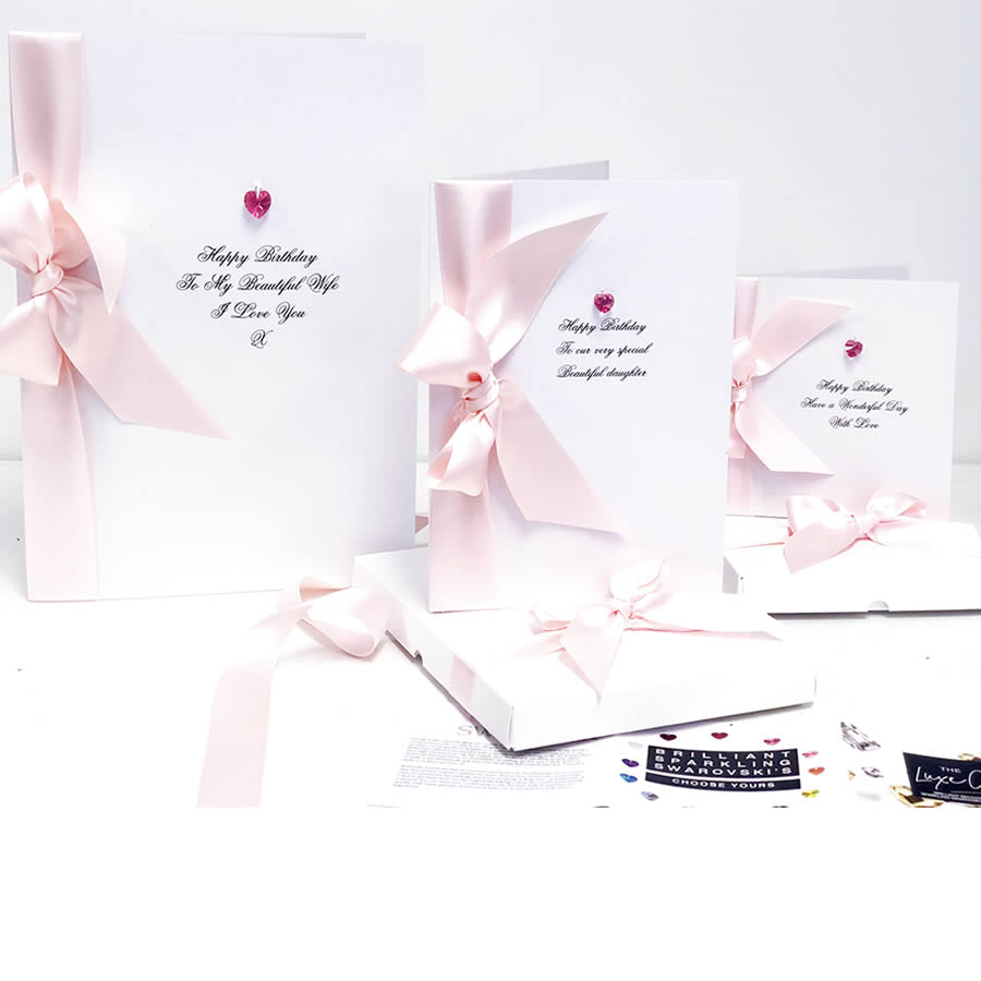 pink birthday cards celebrating October birthdays