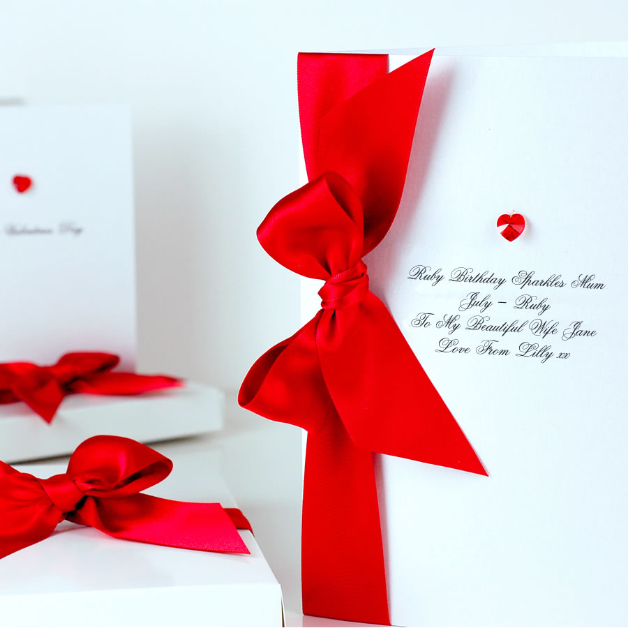Ruby birthstone birthday card for July Birthdays | The Luxe Co.