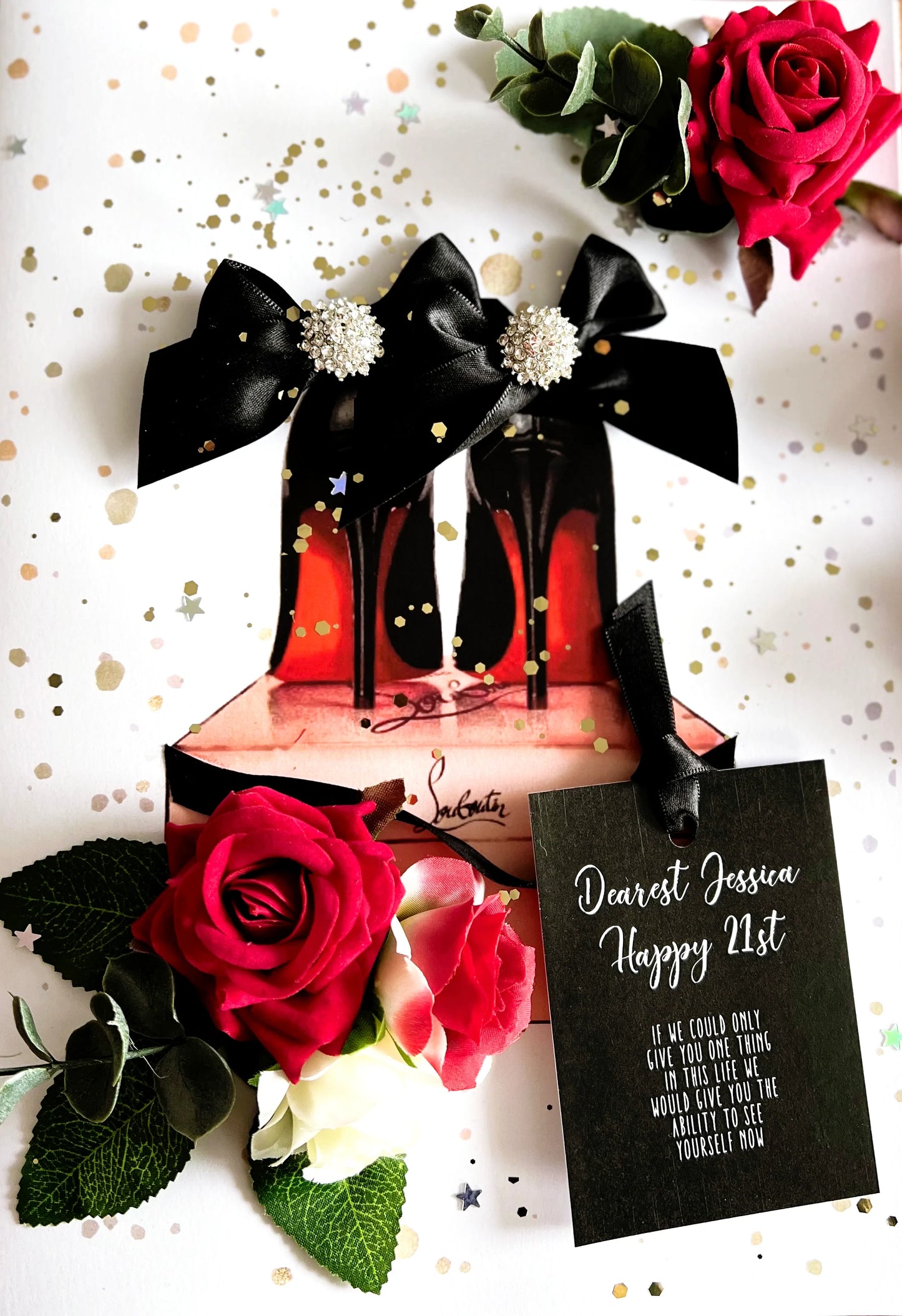 Luxury 21st Birthday Louboutin Heel Shoe Scented Card