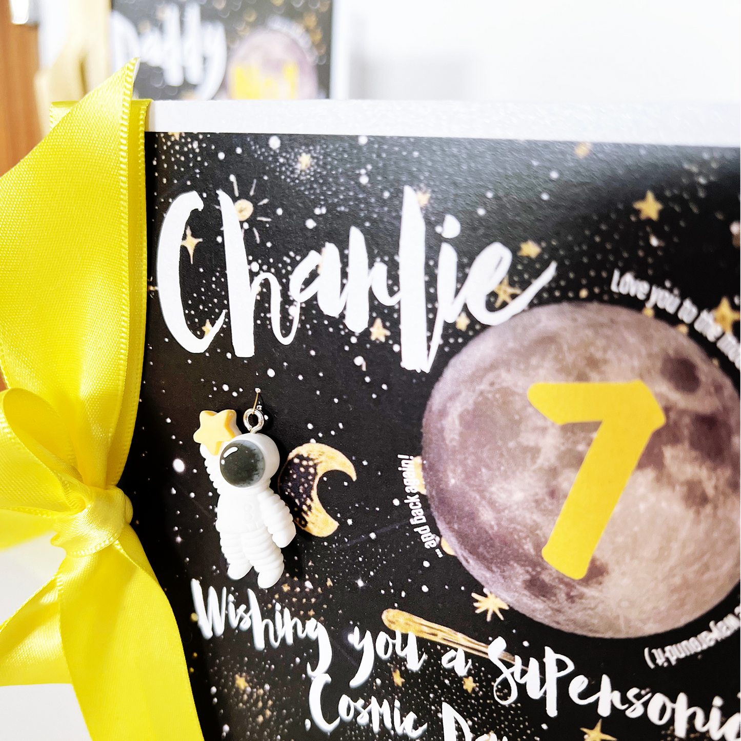 Personalised Spaceboy 7th Birthday Card | The Luxe Co