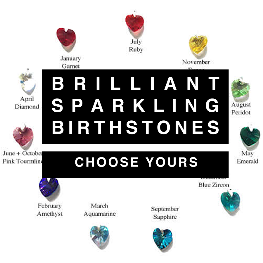 Swarovski Crystal July Birthday Birthstone Cards with Ruby crystal - theluxeco.co.uk