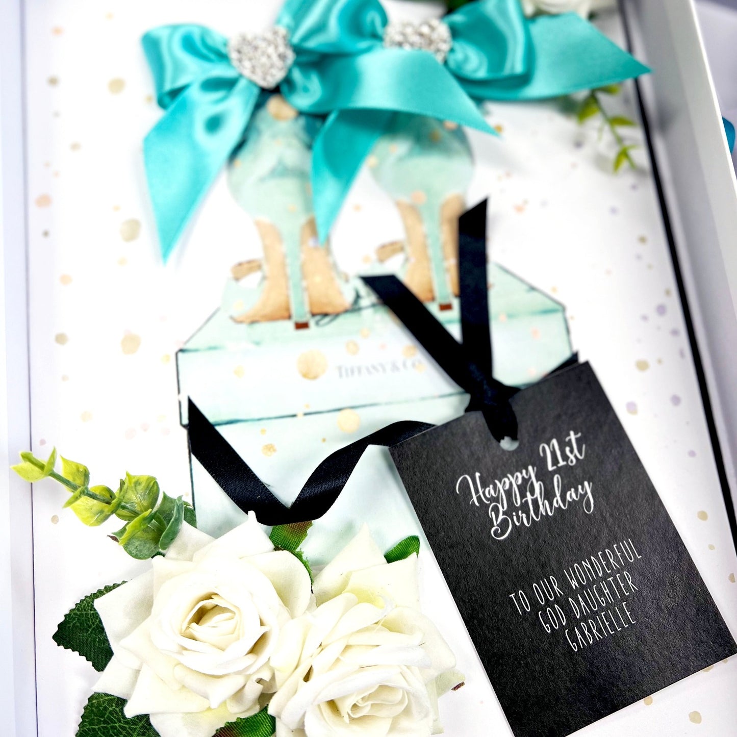 Luxury Goddaughter birthday card handmade and personalised by luxury card makers THE LUXE CO