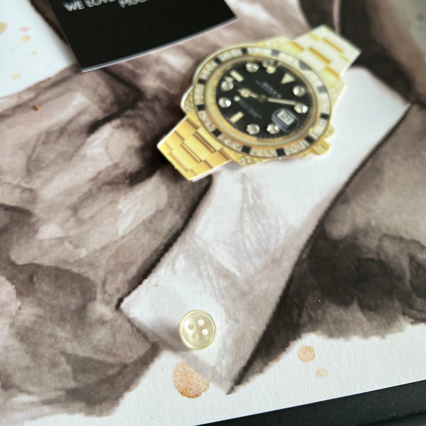 Ultra-elegant card for him with Swarosvki crystal encrusted watch.