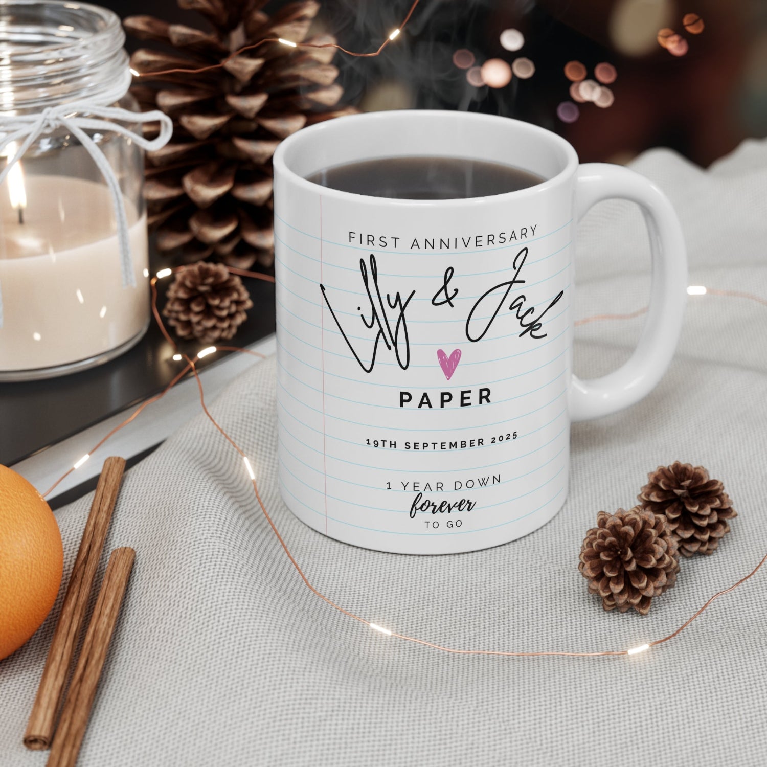 Personalised 1st Wedding Anniversary Mug
