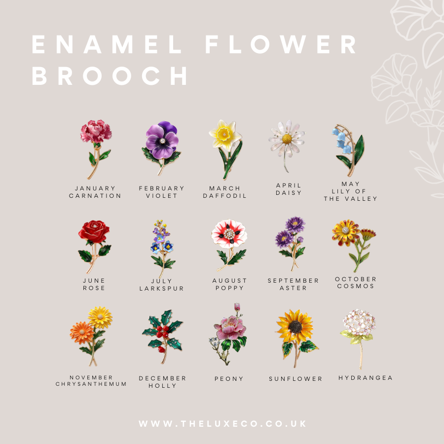 July Birth Flower - Larkspur Enamelled Brooch in Box