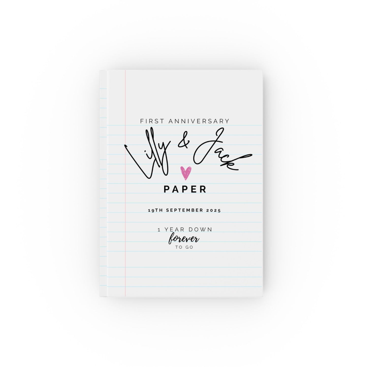 Personalised 1st Anniversary Notebook